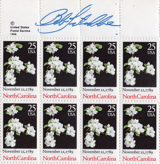 NORTH CAROLINA DOGWOOD White Blossoms Constitution Ratification Sheet of 50 signed by Designer Bob Timberlake Mint Stamps 