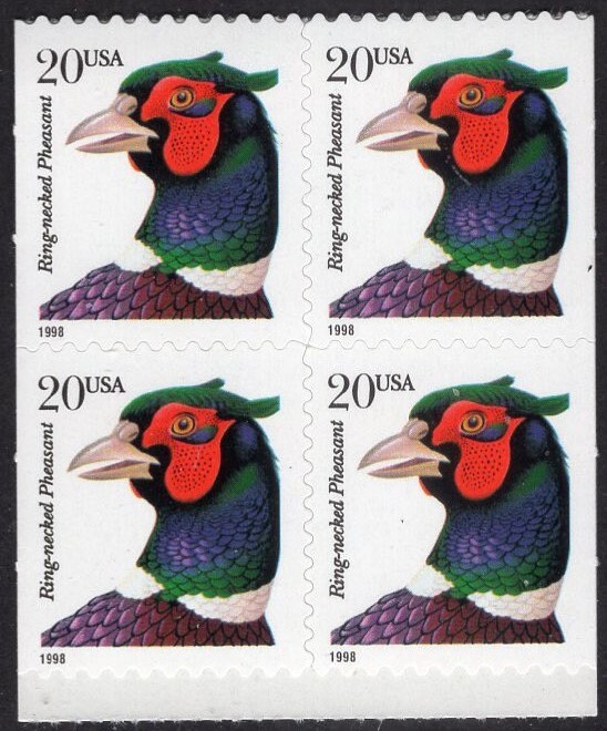 20 PHEASANT Ring-necked - Self-adhesive Bright, Fresh Usa Postage Stamps - Vintage 1996 ping