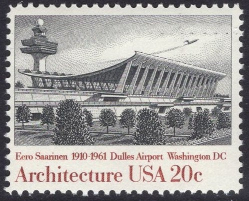 8 (2 Blocks) FALLINGWATER Architecture WRIGHT SAARINEN Gropius van der Rohe Stamps Fresh Bright Postage Stamps - Vintage 1982 - FreeUSA Ship