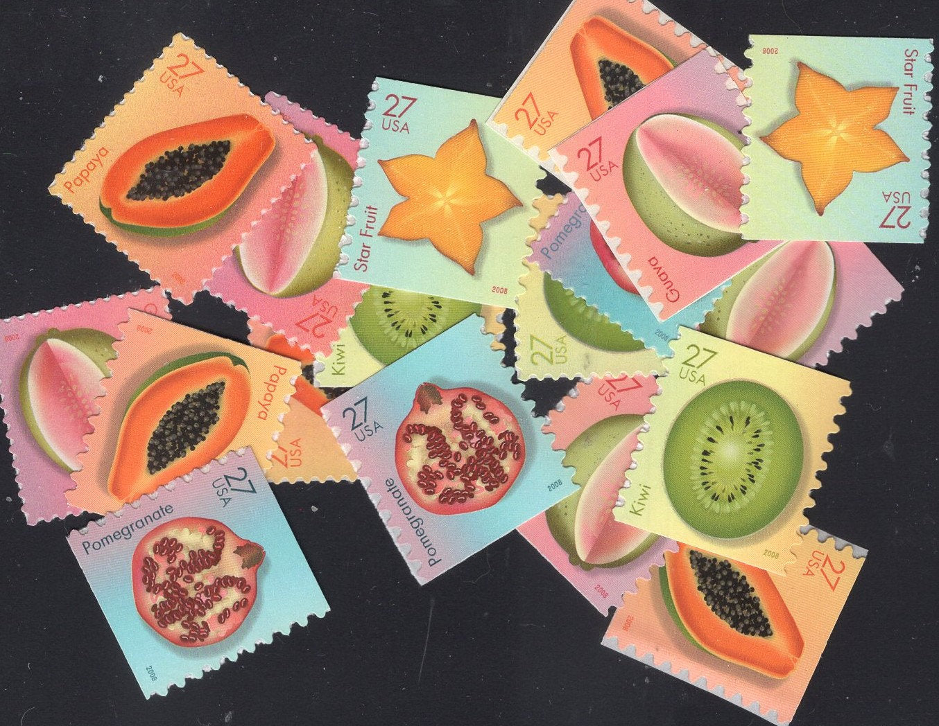 11 TROPICAL FRUIT 27c Stamps - Great for Invites to Summer Parties Showers Weddings Dinners et al - Bright Fresh Postage Stamps FreeUSA Ship