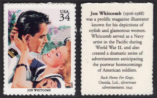 4 Jon WHITCOMB - BACK HOME for Keeps - World War - Art Artists - USa Stamps 19 Additional Illustrators Vintage 2001 - More 