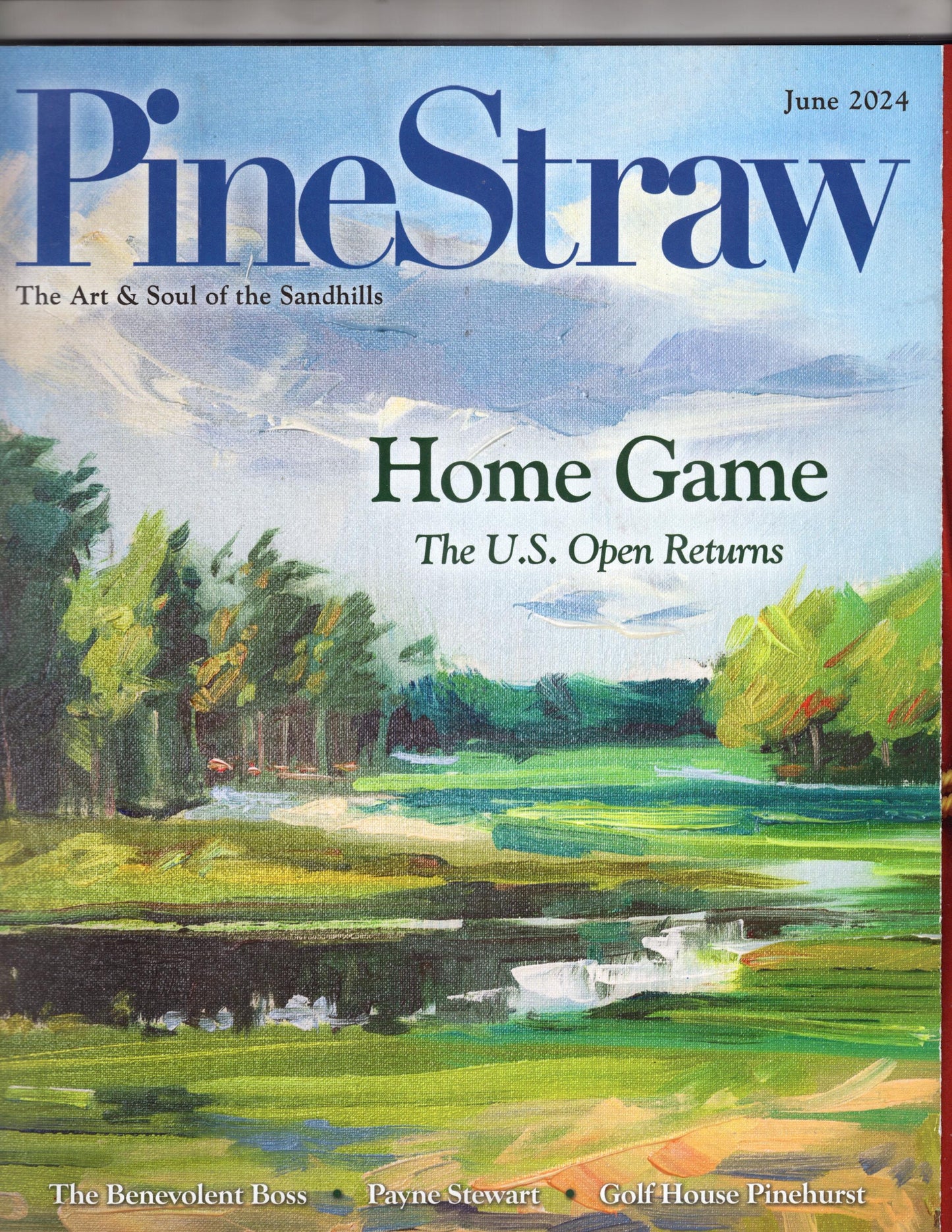 PINEHURST 2024 US OPEN Fabulous "PineStraw" Magazine Golf 12 Stories Golf Photos Golf Ads Fold-Out Cover 180 pages FreeUSA Ship