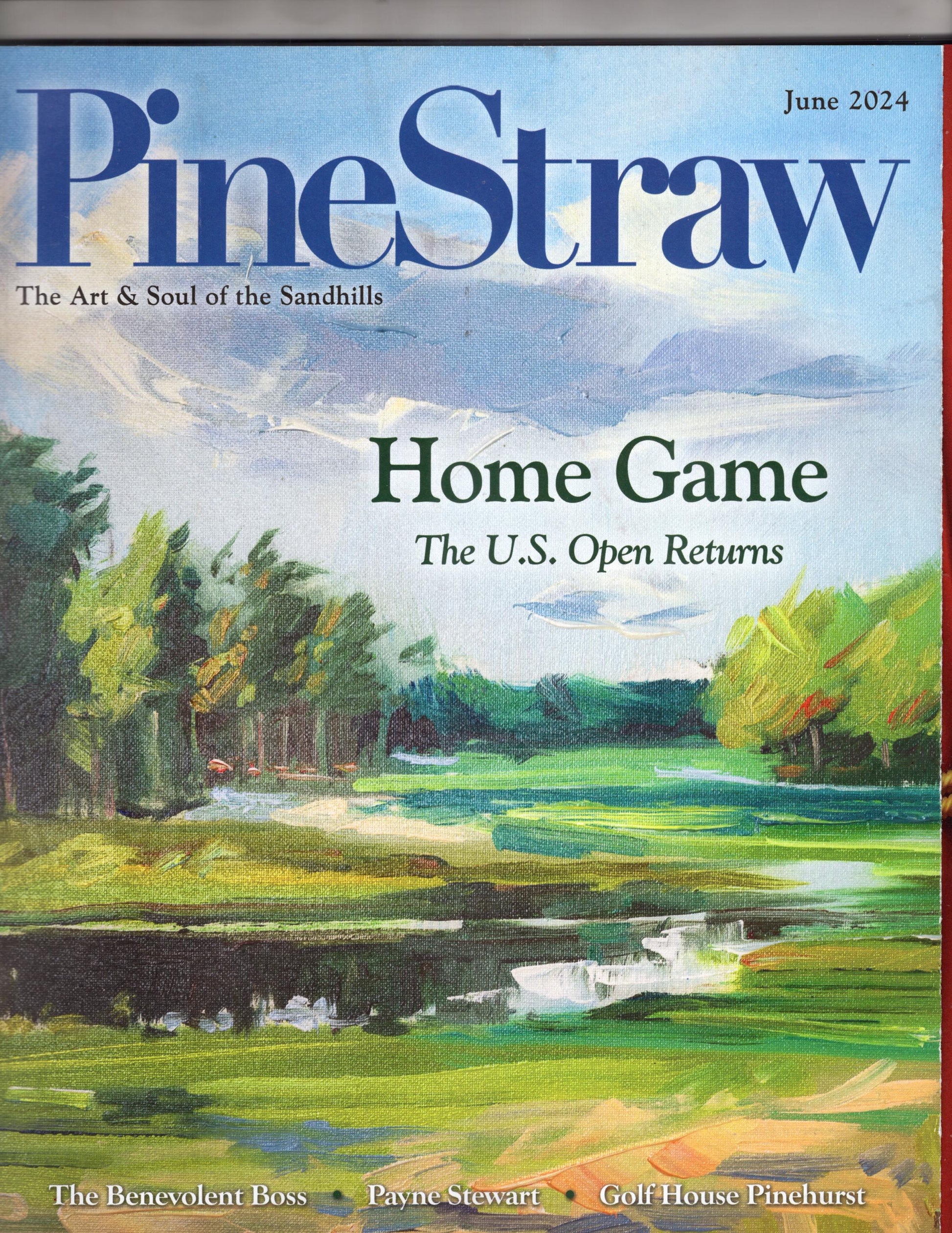 PINEHURST 2024 US OPEN Fabulous "PineStraw" Magazine Golf 12 Stories Golf Photos Golf Ads Fold-Out Cover 180 pages FreeUSA Ship