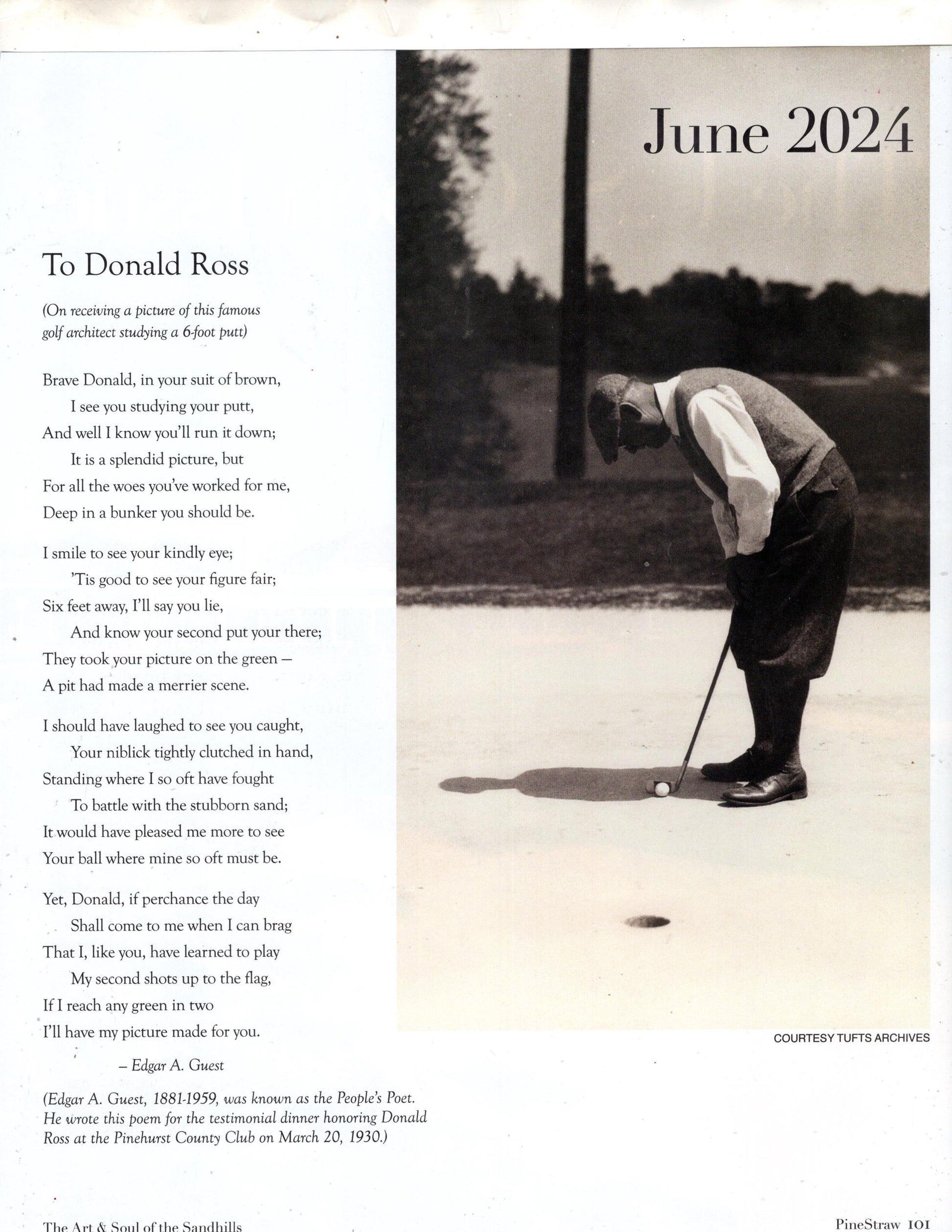 PINEHURST 2024 US OPEN Fabulous "PineStraw" Magazine Golf 12 Stories Golf Photos Golf Ads Fold-Out Cover 180 pages FreeUSA Ship