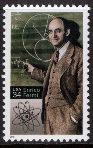 10 ATOMIC PHYSICIST Enrico FERMI Postage Stamps - Nobel Prize Winner - Manhattan Project Chicago Pile -Teller - Vintage 2001 - FreeUSA Ship