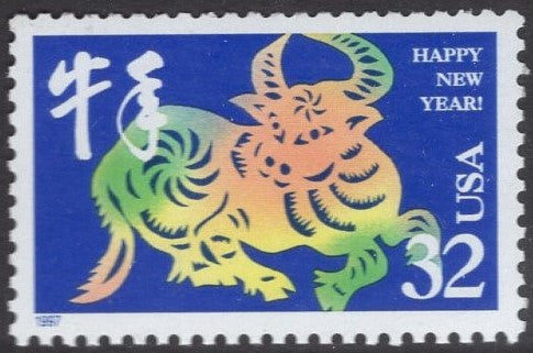 10 Lunar New Year of the Ox - Bright, fresh mint US Postage Stamps - Issued in 1997 s3120