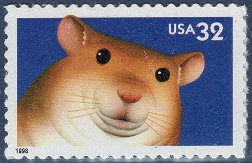 5 BRIGHT EYES HAMSTER - Bright, unused USA Postage Stamps - Issued in 1998 - s3234