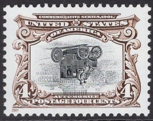 2 AUTOMOBILE INVERTED CENTER - Pan-Am Exhibition Unused Bright USA Postage - Issued in 2001 - s3505c