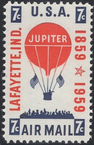10 BALLOON BALLOONING JUPITER of 1859 Flag Postage Stamps Never Hinged USA Stamps - Issued in 1959 - sC54