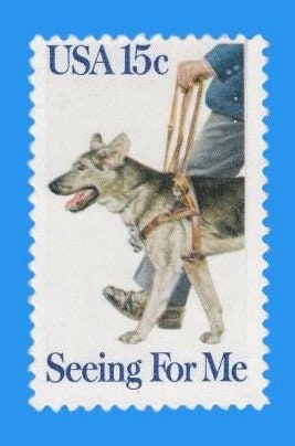 10 Service Dog - Seeing Eye Dog US Postage Stamps - Issued in 1979 - German Shepherd -- Bright and Fresh Post Office Condition - s1787