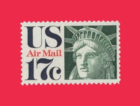 10 STATUE of LIBERTY US Airmail Postage Stamps - Unused, Bright and Post Office Fresh - Issued in 1971 - sC80 -