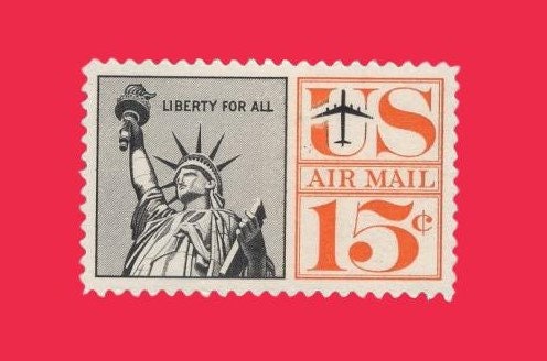 10 Statue of Liberty US Airmail Postage Stamps - Unused, Bright and Post Office Fresh - Issued in 1961 - sC63 -