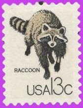 10 RACCOON - ANIMALS - Unused Fresh, Bright US Postage Stamps - Issued in 1978 - s1757h -