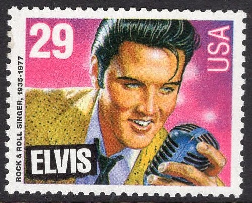 10 ELVIS "THE KING" at an Excellent Price - Bright USA Postage Stamps - Issued in 1993 - s2721-Quantity Available