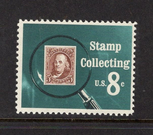 10 First Stamp Magnifying Glass on 1971 Stamp - Unused Fresh Bright US Postage - Issued in 1972 - s1474 -