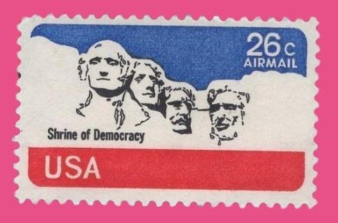 10 MOUNT RUSHMORE Lincoln Sculpture Airmail Stamps Mt - Unused Fresh, Bright USA Postage - Issued in 1974 - sC88 -