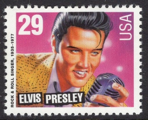 2 ELVIS PRESLEY Stamps - far scarcer than stamps which only have ELVIS on them! - Issued in 1993 - s2724 -