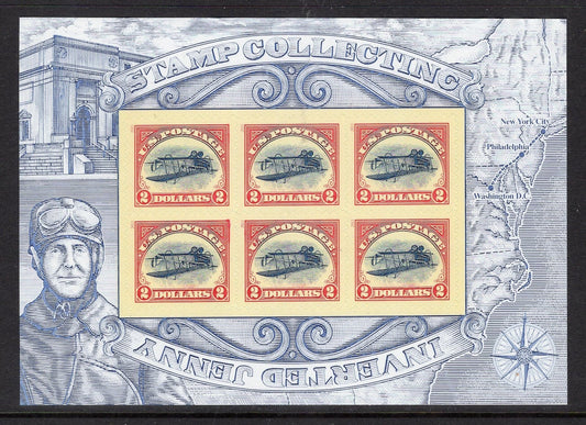 TWO INVERTED JENNY Sheets of 6 Officially Issued in Post Office Unused Fresh Bright USA Postage Stamps - Issued in 2013- s4806 -