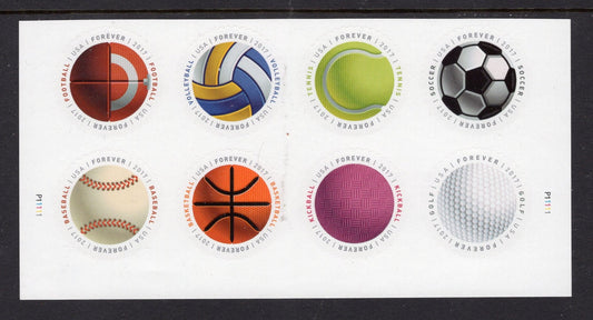 8 Assorted SPORTS BALLS PERMANENT First Class Rate Unused Fresh Bright USA Postage Stamps - s5203SH -