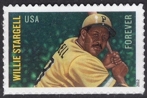 4 WILLIE STARGELL PITTSBURG Pirates Baseball Unused Fresh, Bright USA Postage Stamps - Issued in 2012 - s4696 -