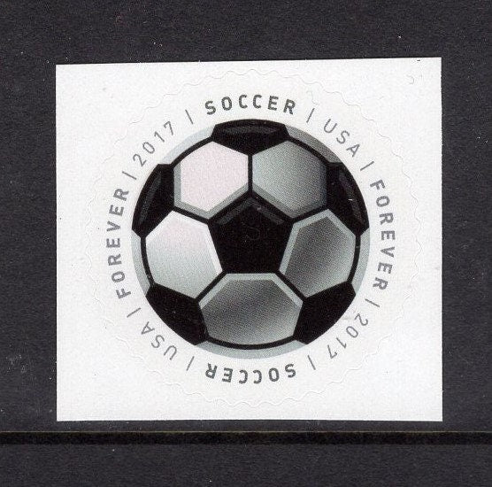 10 SOCCER SPORTS BALLS Round Unused Fresh Bright USA Postage Stamps - Issued in 2017 - s5205 -