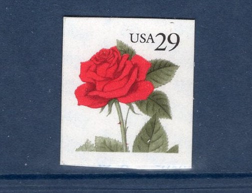 10 Flowering RED ROSE Unused Fresh, Bright US Postage Stamps - Issued in 1993 - s2490 -