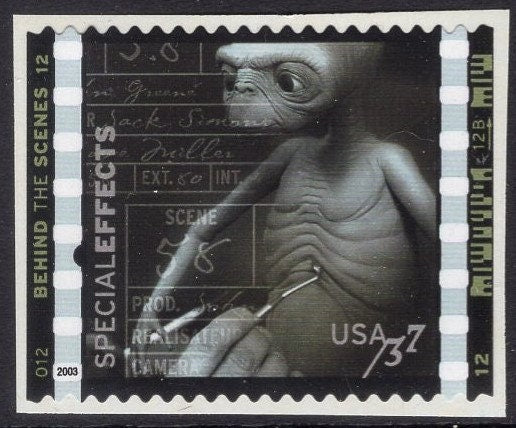 1 E.T. - The Extra-Terrestrial Mint NH, Unused Fresh, Bright US Postage Stamp - Issued in 2003 - s3772i -