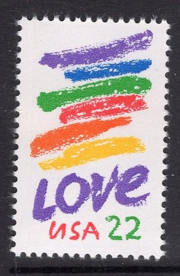 10 LOVE COLORFUL RAINBOW Unused Fresh Bright USA Postage Stamps – Quantity Available - Issued in 1985 - s2143 -