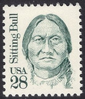 5 SITTING BULL Chief Unused Fresh Bright US Postage Stamps – Quantity Available - Issued in 1989 - s2183 -