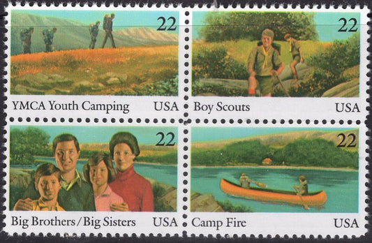 12 Boy Girl SCOUTS YMCA Unused Fresh Bright US Postage Stamps – Quantity Available- Issued in 1985 - s2160 -