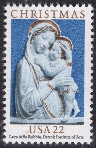 10 CHRISTMAS MADONNA Statue Unused Fresh Bright US Postage Stamps – Quantity Available - Issued in 1985- s2165 -