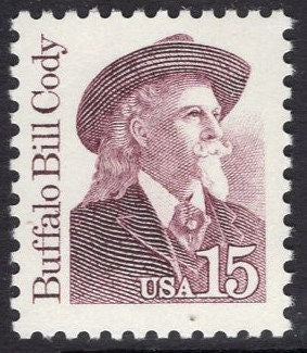 10 BUFFALO BILL CODY Unused Fresh Bright USA Postage Stamps – Quantity Available - Issued in 1988- Stock 2177 -