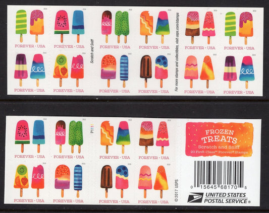 GENUINE! FROZEN Treats with SCENT Popsicles Booklet of 20 Fresh Bright Stamps - s5285BK -