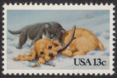 10 PUPPY KITTEN Cat Dog Fresh Bright Unused USA Postage Stamps - Quantity Available - Issued in 1982 - s2025 -