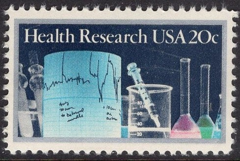 10 HEALTH RESEARCH Chemistry Fresh Bright Unused USA Postage Stamps - Quantity Available - Issued in 1984 - s2087 -