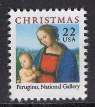 10 RELIGIOUS CHRISTMAS Madonna Unused Fresh Bright US Postage Stamps – Quantity Available- Issued in 1986- s2244 -