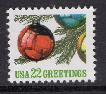 10 CHRISTMAS ORNAMENT BALL Unused Fresh Bright USA Postage Stamps - Quantity Available - Issued in 1987 - s2368