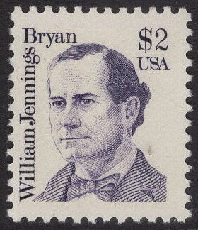 2 William JENNINGS BRYAN Unused Fresh Bright US Postage Stamps – Quantity Available - Issued in 1986 - s2195