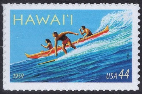 5 SURFING HAWAII STATEHOOD Wedding 44c Surf Surfer Fresh Bright USA Stamps – Quantity Available - s4415 -