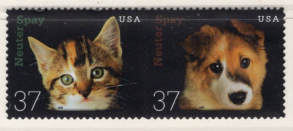 5 DOG CAT Kitten Spay Neuter Pairs Unused Fresh Bright USA Postage Stamps – Quantity Available - Issued in 2002 - s3670+ -