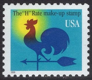 25 WEATHER VANE - ROOSTER Fresh Bright Unused USA Postage Stamps - Quantity Available - Issued in 1998 - s3258 -