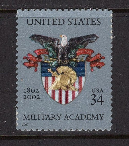 4 WEST POINT Military Academy Eagle and Shield Anniversary Mint Unused US Postage Stamps - Issued in 2002 - s3560 -