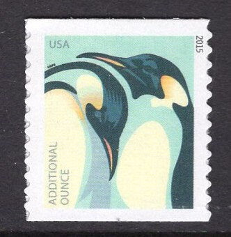 5 HAPPY PENGUINS Bright Unused USA 22c NVI Postage Stamps - Quantity Available - Issued in 2015 - s4990 -