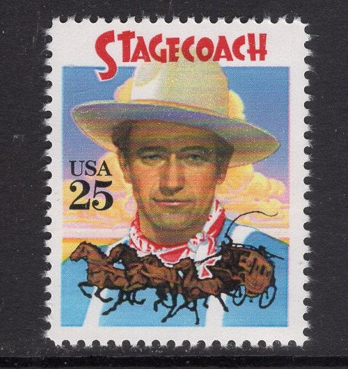 10 JOHN WAYNE STAGECOACH Classic Films Unused Fresh Bright USA Postage Stamps – Quantity Available s2448 -