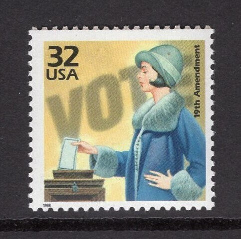 5 WOMEN VOTE 19th AMENDMENT to Vote Fresh Bright USA Postage Stamps - Quantity Available - Issued in 1998 - s3184e -