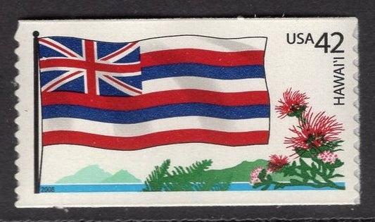 1 HAWAII FLAG Ohia Lehua Flowers Unused Fresh Bright USA Postage Stamp - Issued in 2008 - s4287 -