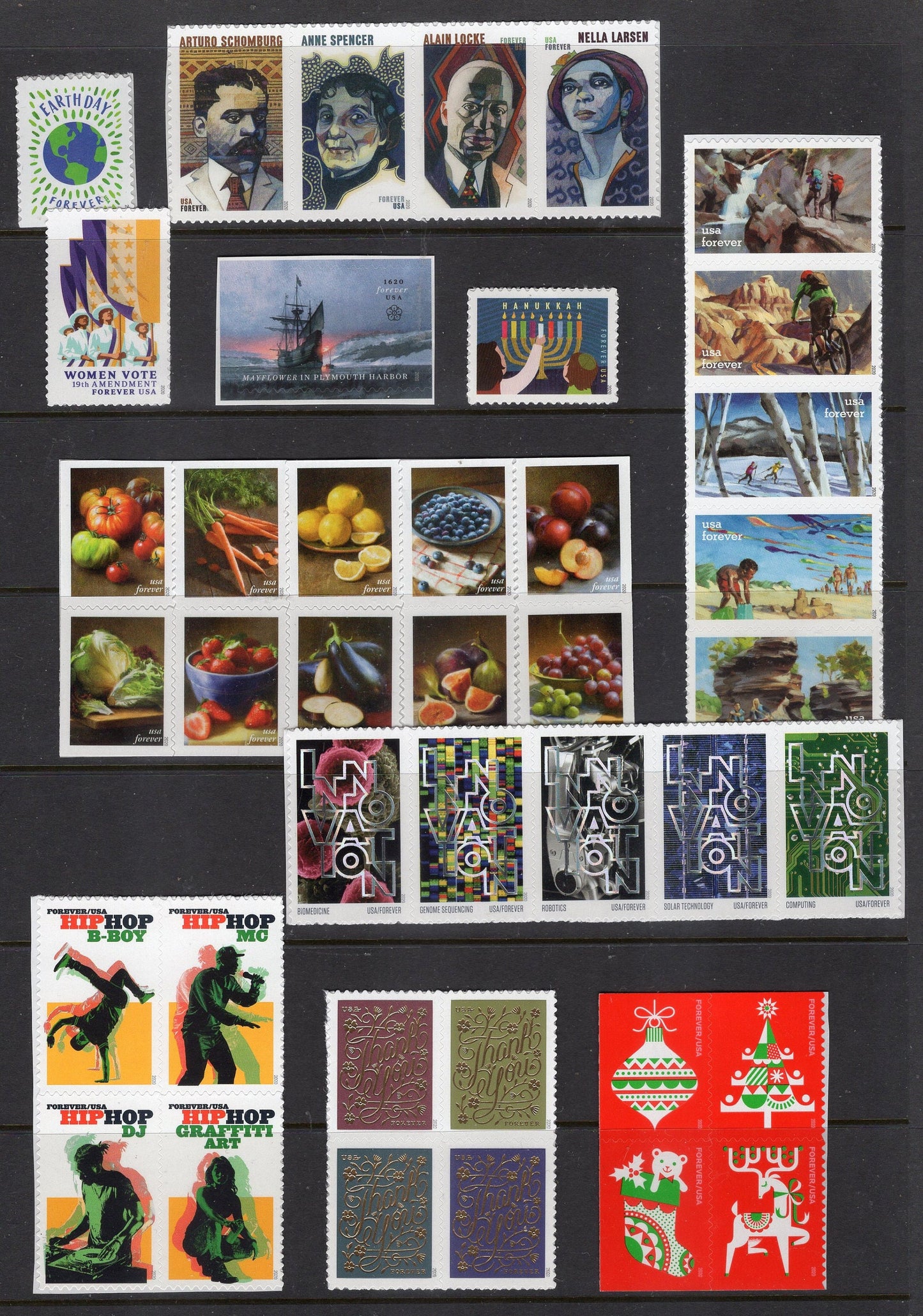 UNITED STATES 2020 COLLECTION All 115 Stamps Issued in in Year 2020 Set - Unused, Mint, Fresh - Issued in 2020 - sY -