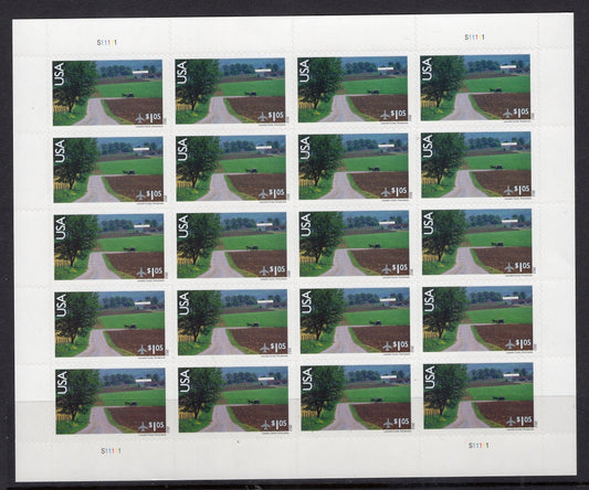 AMISH LANCASTER PA Horse Buggy Sheet of 20 Scenic Landscape Stamps Fresh, Bright Post Office - Issued in 2012 - sC150 M -