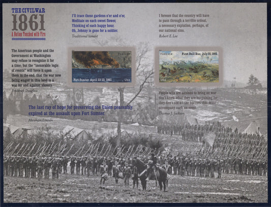 CIVIL WAR 3rd Year ANNIVERSARY Sheet of 12 Stamps Fort Sumter First Battle Bull Run - Mint Bright Fresh -