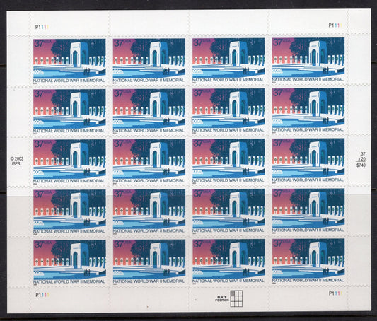 WORLD WAR II 2 Memorial of 20 Stamps Self-adhesive 2004 s3862 -